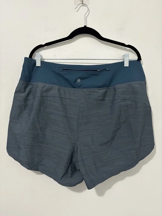 Athleta Run With It Textured 3.5" shorts Womens Size 1X Blue Teal - Picture 6 of 6